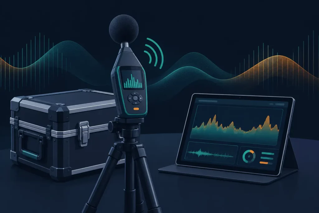 Welke geluidsmeter werkt draadloos op locatie?